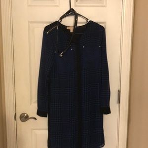 Navy and black Michael Kors dress with belt